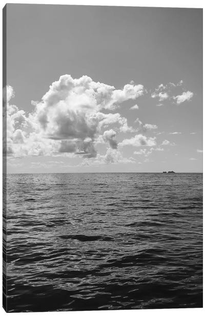 Monochrome Ocean View II Canvas Art Print - Island Art