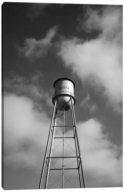 Monochrome Marfa Water Tower Canvas Art Print - Bethany Young