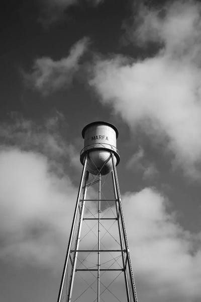 Desert: Monochrome Marfa Water Tower by Bethany Young
