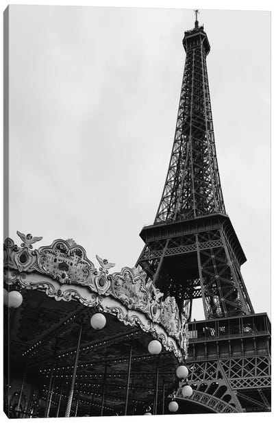 Eiffel Tower Carousel III Canvas Art Print - Carousels