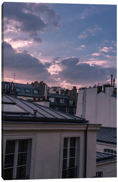 Paris Sunset V Canvas Art Print - Virtual Escapism