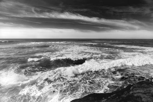 San Diego: Monochrome Sunset Cliffs II by Bethany Young