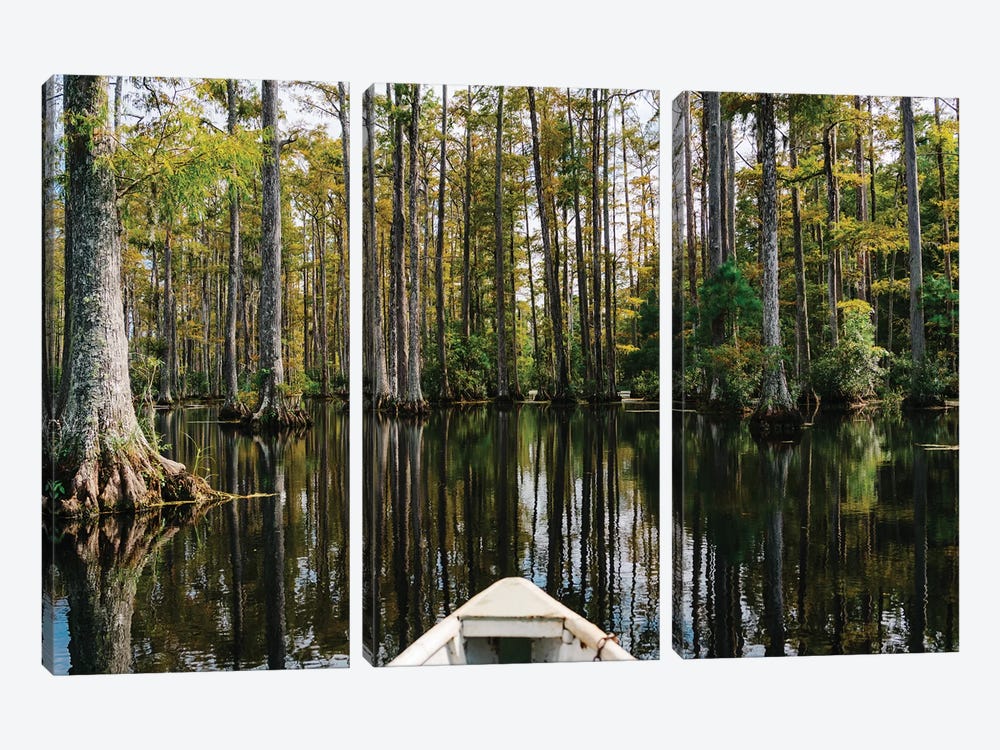 Charleston Cypress Gardens Boat III by Bethany Young 3-piece Canvas Art Print