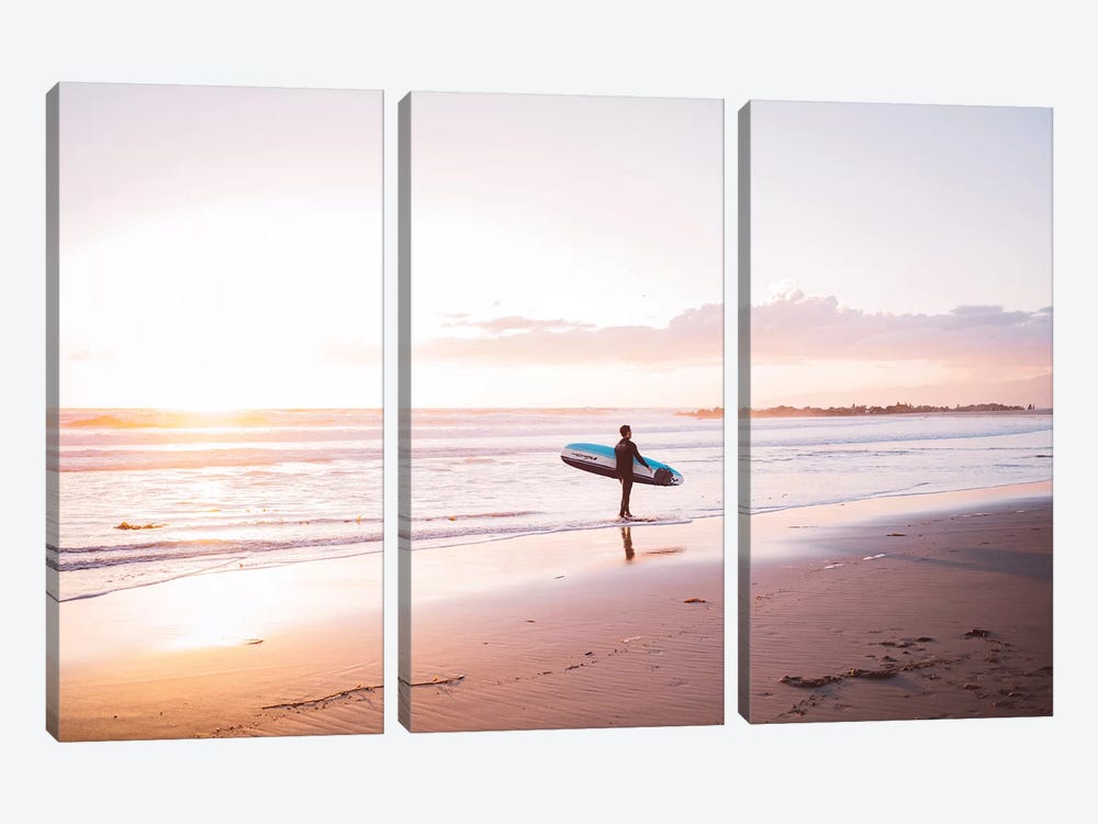 Venice Beach Surfer by Bethany Young 3-piece Canvas Wall Art