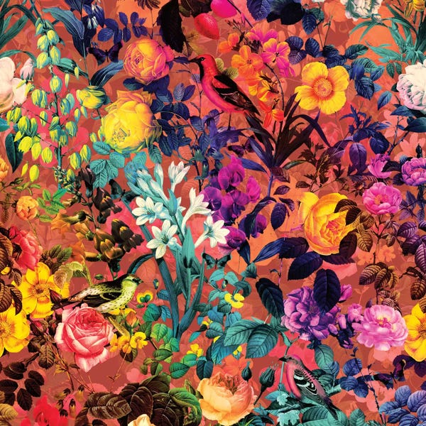 Burcu Korkmazyurek: Floral And Bird II by Burcu Korkmazyurek