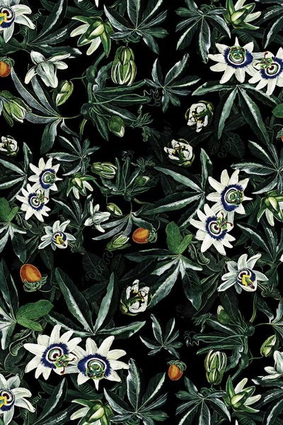 Floral & Botanical Patterns: Exotic Garden - Night XI by Burcu Korkmazyurek