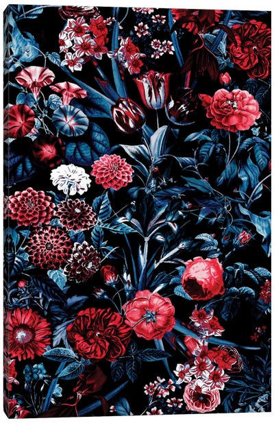 Exotic Garden - Night XX Canvas Art Print - Burcu Korkmazyurek