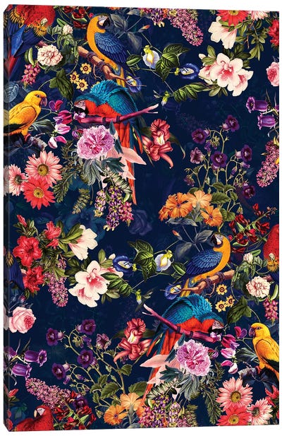 Floral And Birds XII Canvas Art Print - Burcu Korkmazyurek