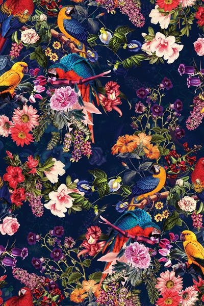Floral & Botanical Patterns: Floral And Birds XII by Burcu Korkmazyurek