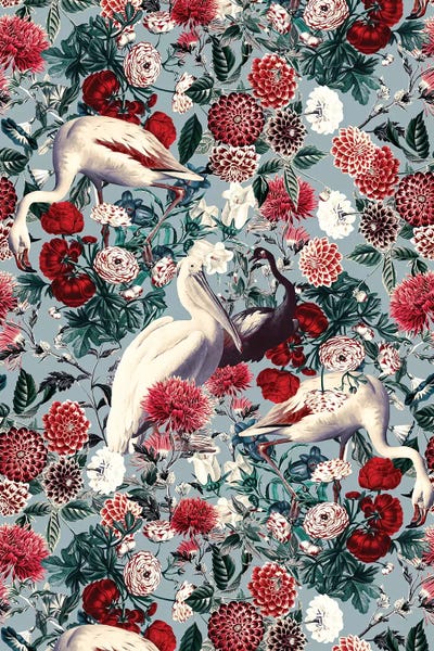 Floral And Birds XIV by Burcu Korkmazyurek canvas print