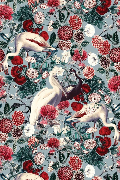 Floral And Birds XIV by Burcu Korkmazyurek wall art