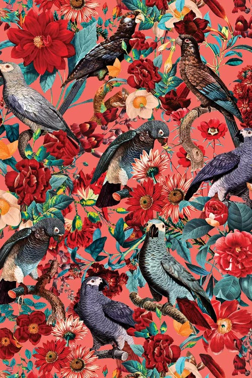 Floral And Birds XIX by Burcu Korkmazyurek wall art
