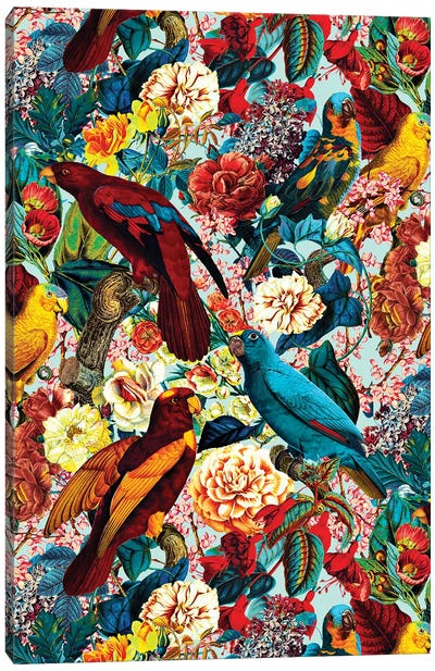 Floral And Birds XV Canvas Art Print - Carnation Art