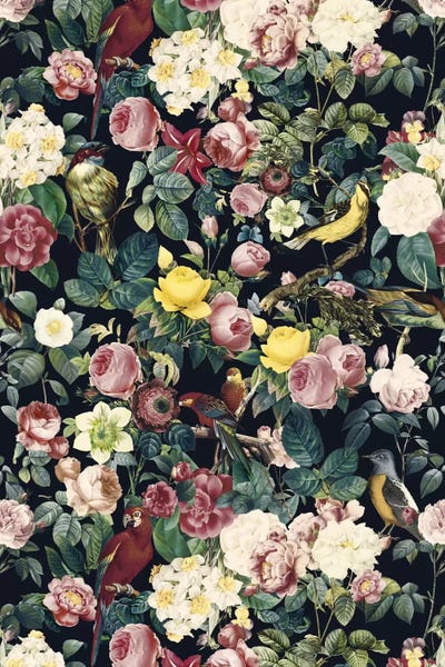 Floral & Botanical Patterns: Floral And Bird IV by Burcu Korkmazyurek