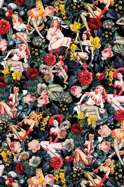 Burcu Korkmazyurek: Floral And Pin-Up Girls IV by Burcu Korkmazyurek