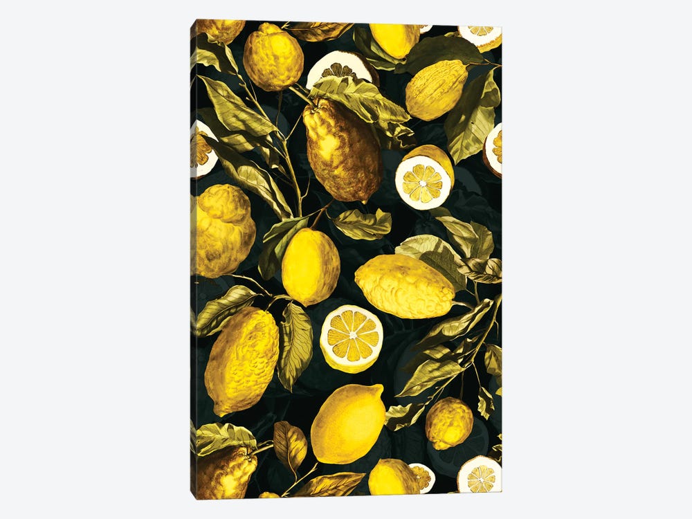 Lemon And Leaf Pattern V by Burcu Korkmazyurek 1-piece Art Print