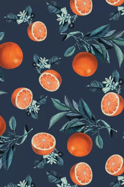 Burcu Korkmazyurek: Lemon And Leaf Pattern VI by Burcu Korkmazyurek