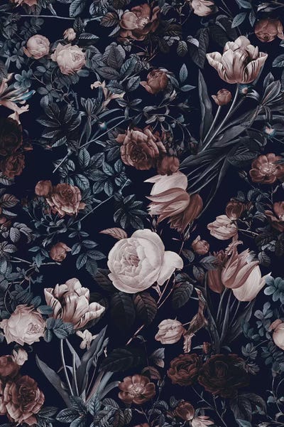 Floral & Botanical Patterns: Night Forest XXI by Burcu Korkmazyurek