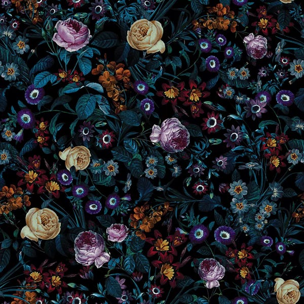Floral & Botanical Patterns: Night Garden XXXIII by Burcu Korkmazyurek