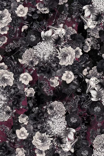 Floral & Botanical Patterns: Night Garden XXXIV by Burcu Korkmazyurek
