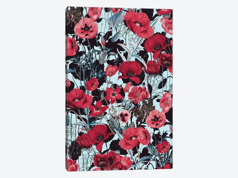 Poppy Floral Pattern by Burcu Korkmazyurek 1-piece Canvas Art