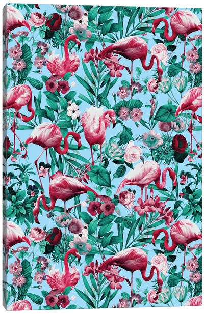 Spring Summer Floral Pattern Canvas Art Print - Burcu Korkmazyurek