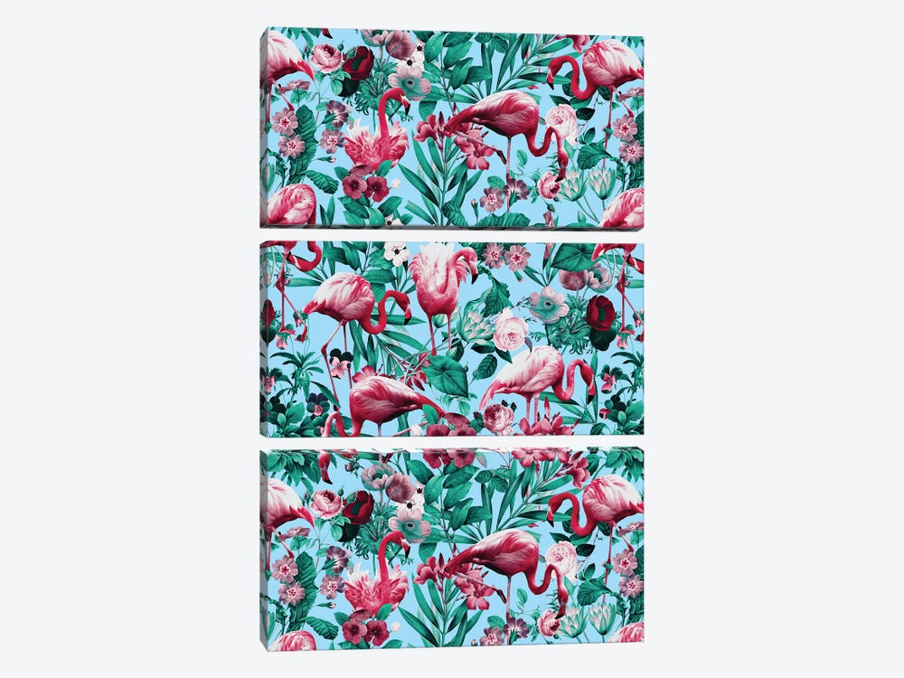 Spring Summer Floral Pattern by Burcu Korkmazyurek 3-piece Art Print