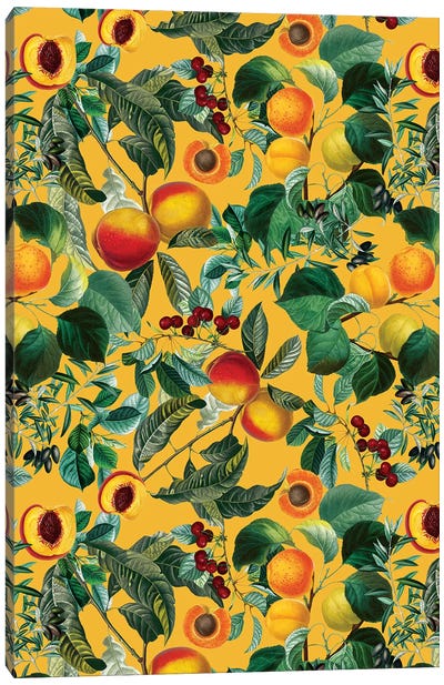 Floral And Fruit Pattern II Canvas Art Print - Burcu Korkmazyurek