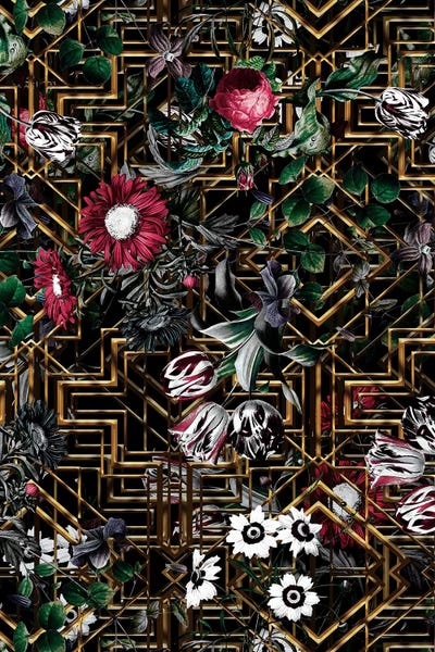 Gatsby And Floral Pattern by Burcu Korkmazyurek acrylic art print