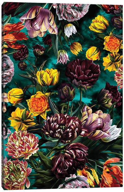 Botanical Multicolor Garden Canvas Art Print - Burcu Korkmazyurek