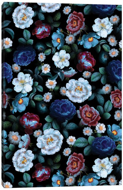 Moonlight Garden Canvas Art Print - Floral & Botanical Patterns