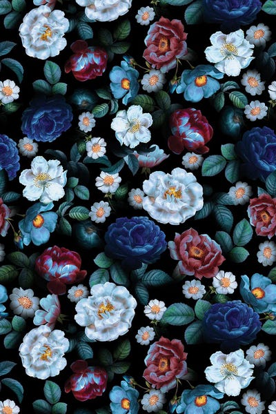 Floral & Botanical Patterns: Moonlight Garden by Burcu Korkmazyurek