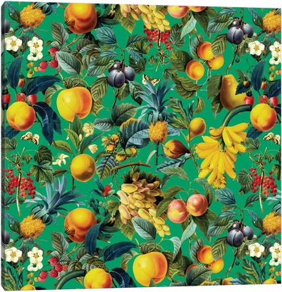 Fruit Pattern Canvas Art Print - Banana Art