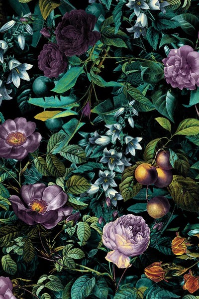 Floral & Botanical Patterns: Exotic Jungle - Night by Burcu Korkmazyurek
