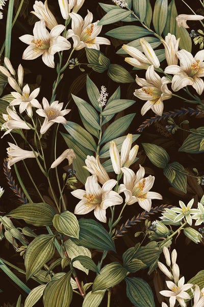 Floral & Botanical Patterns: Dark Garden VII by Burcu Korkmazyurek