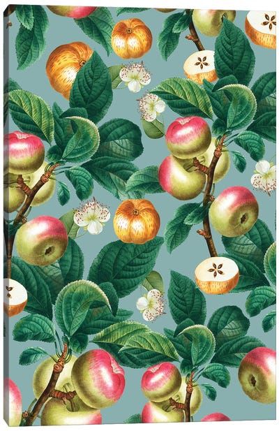 Spring Summer 2022 Fruits Pattern Canvas Art Print - Apple Art