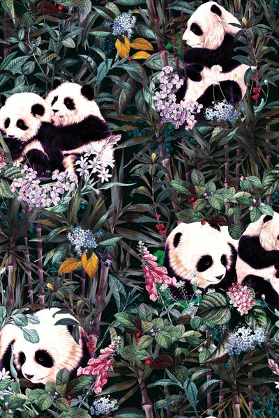 Animal Patterns: Rainforest Pandas by Burcu Korkmazyurek