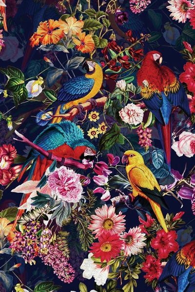 Colorburst: Floral And Birds XLV by Burcu Korkmazyurek