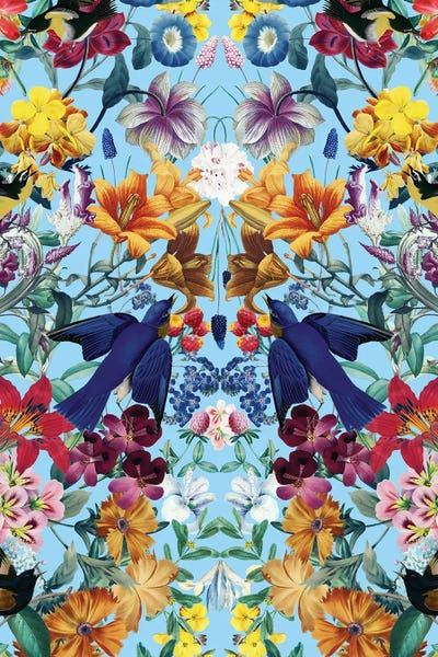Colorburst: Floral And Birds XLIII by Burcu Korkmazyurek