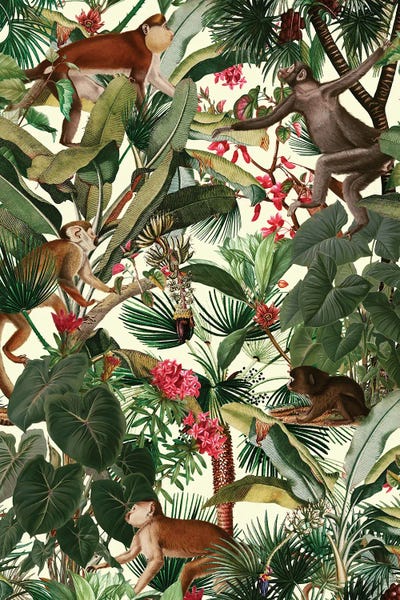 Animal Patterns: Monkey Forest by Burcu Korkmazyurek