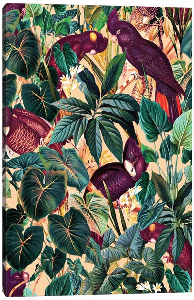 Floral And Birds XLII Canvas Art Print - Burcu Korkmazyurek