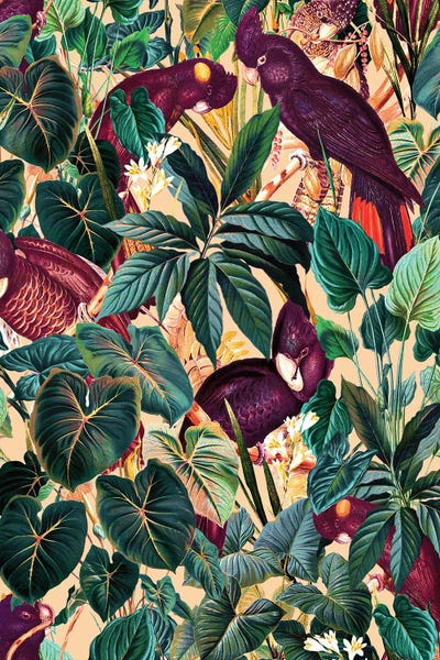 Animal Patterns: Floral And Birds XLII by Burcu Korkmazyurek