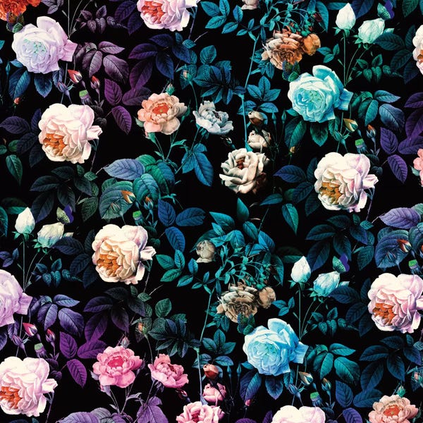 Floral & Botanical Patterns: Night Forest I by Burcu Korkmazyurek