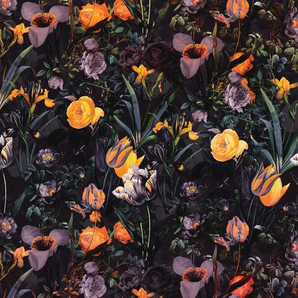 Floral & Botanical Patterns: Night Forest II by Burcu Korkmazyurek