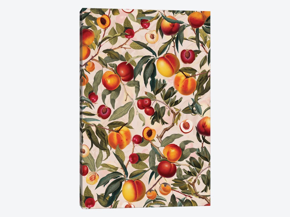 Vintage Fruit Pattern XXIII by Burcu Korkmazyurek 1-piece Canvas Print