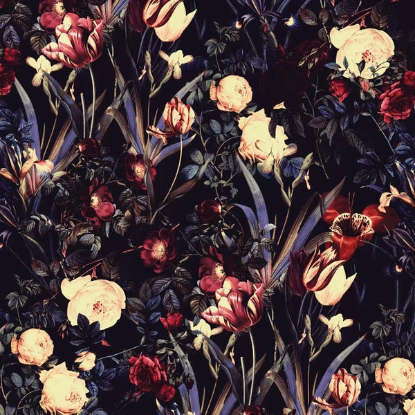 Floral & Botanical Patterns: Night Forest VI by Burcu Korkmazyurek