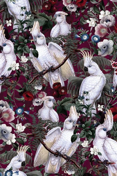 Animal Patterns: Floral And Birds XLI by Burcu Korkmazyurek