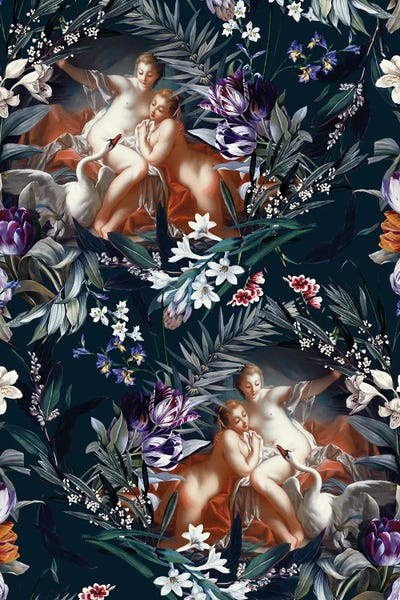 Leda And The Swan by Burcu Korkmazyurek metal wall art