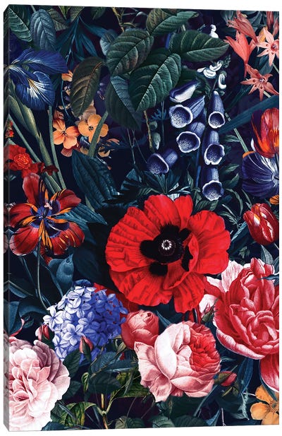 Midnight Garden XVIII Canvas Art Print - Burcu Korkmazyurek