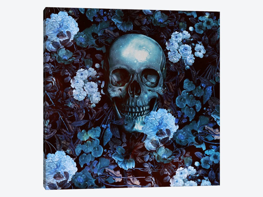 Skull And Flowers by Burcu Korkmazyurek 1-piece Canvas Artwork